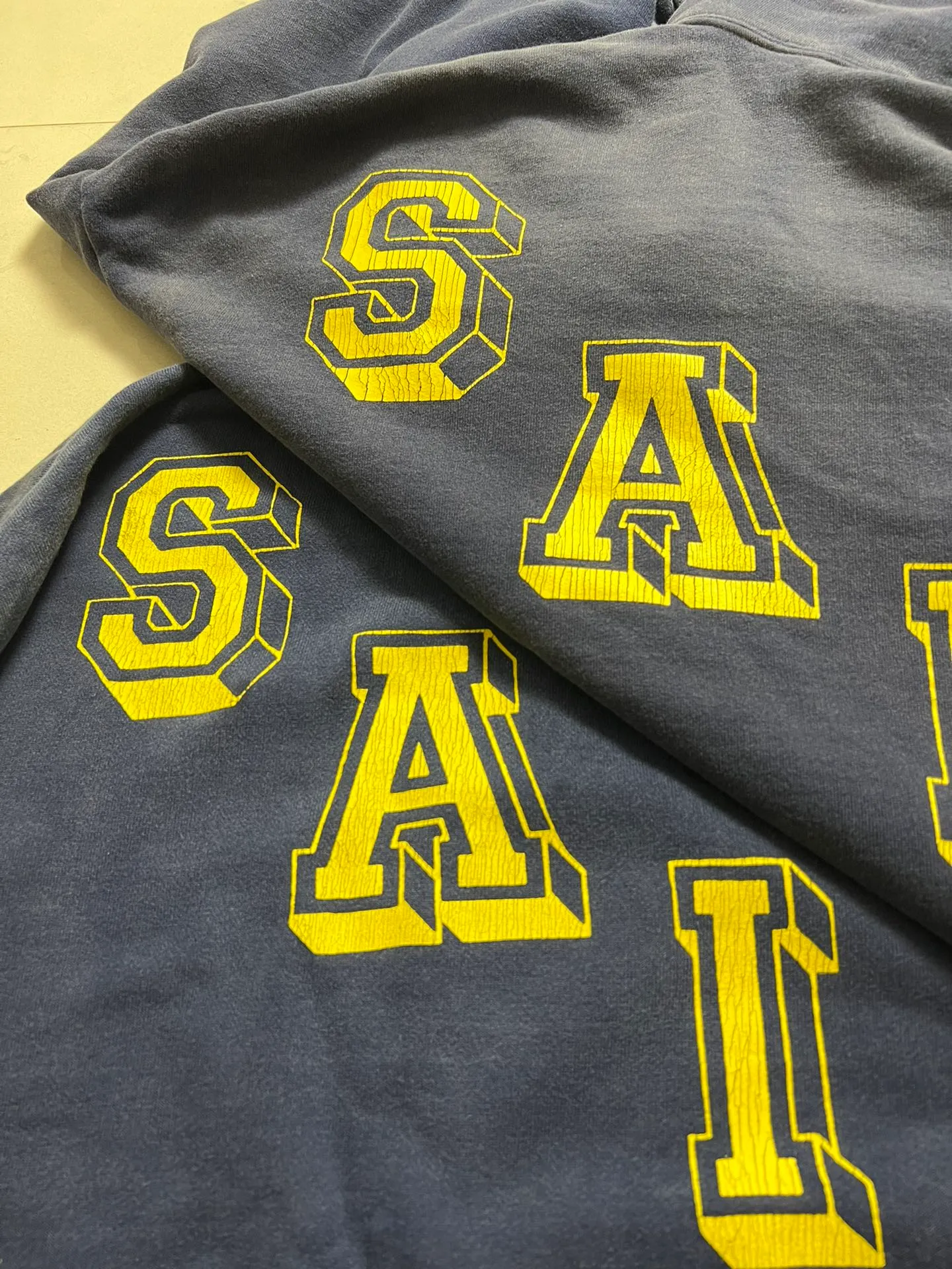 Proofing vs original SAINT M×××××× ANGEL HOODIE/NAVY Angel Reborn Blue Hoodie Washed Blue S-XL